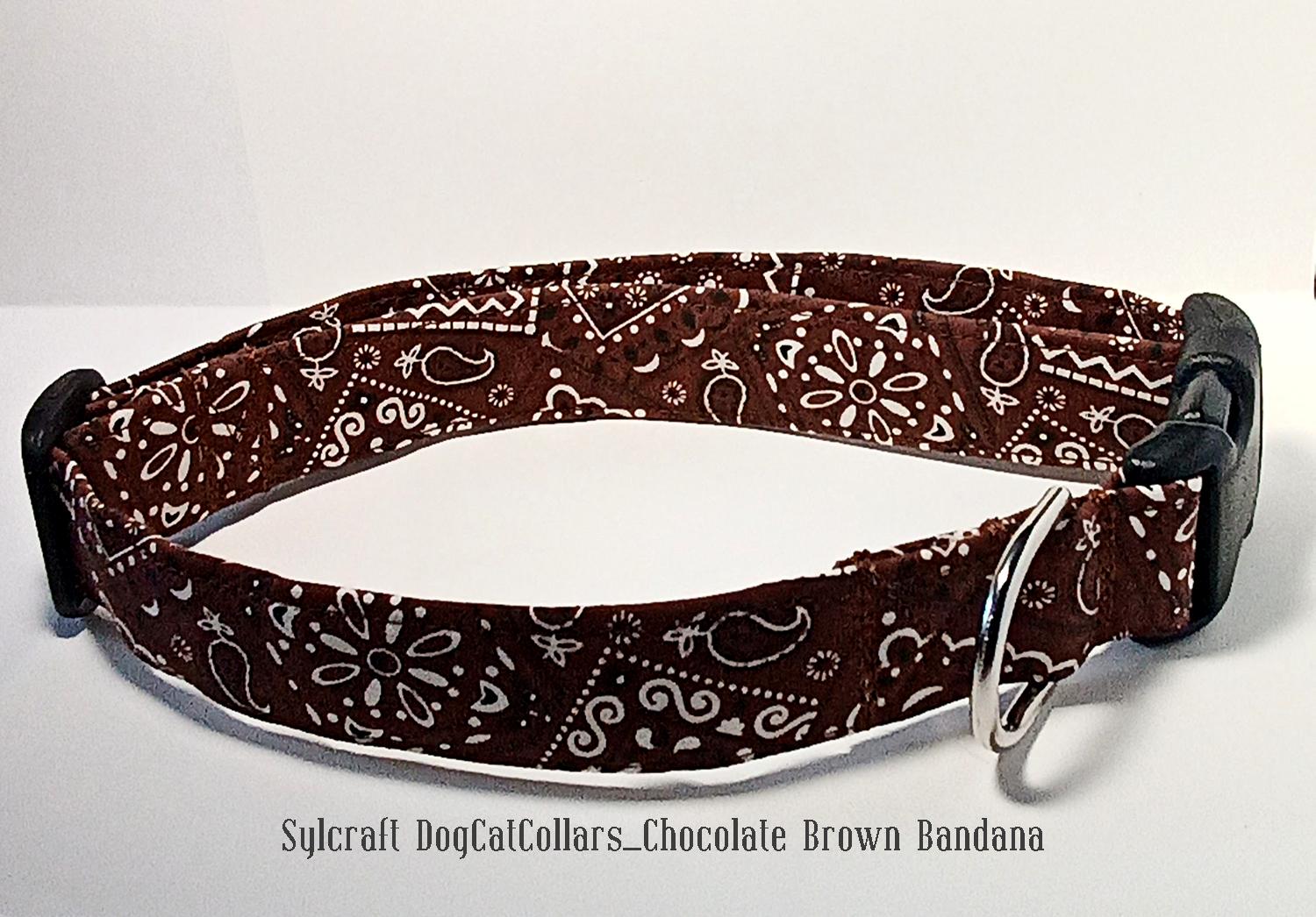 Chocolate Brown Bandana Dog collar